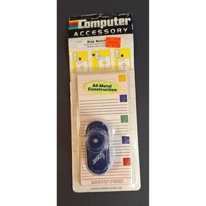 Vintage Jasco Disk Notcher Kit 4114 for 5.25 Floppy Disks with 100 Labels NEW
